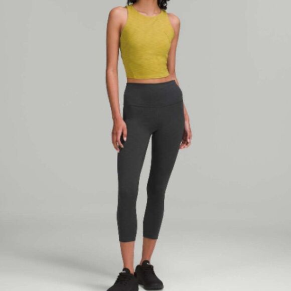 LULULEMON Wunder Train High-Rise Crop Heathered Gray Size 4 - Picture 1 of 9